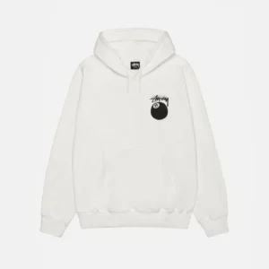 8 BALL HOODIE WHITE PIGMENT DYED