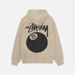 8 BALL ZIP HOODIE PIGMENT DYED KHAKI