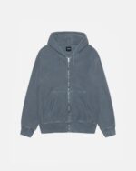 BUANA ZIP HOODIE PIGMENT DYED BLUE