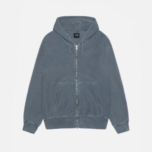 BUANA ZIP HOODIE PIGMENT DYED BLUE