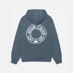 BUANA ZIP HOODIE PIGMENT DYED BLUE