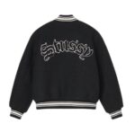 Stussy Black Aesthetic Varsity Jacket