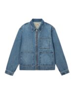 STUSSY ZIP WORK JACKET DENIM-Blue