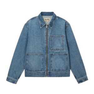 STUSSY ZIP WORK JACKET DENIM-Blue