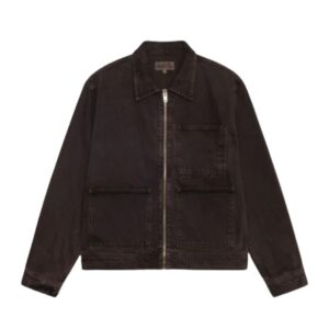 STUSSY ZIP WORK JACKET DENIM – BROWN